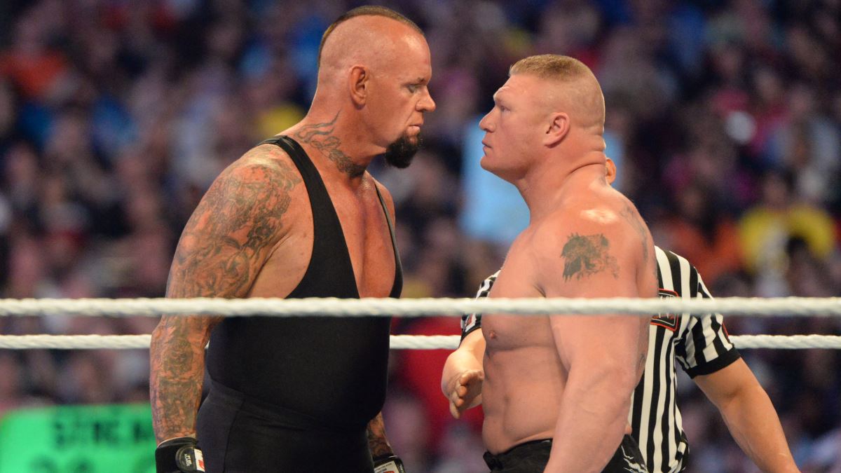 The Undertaker against Brock Lesnar at WrestleMania XXX. WWE photo