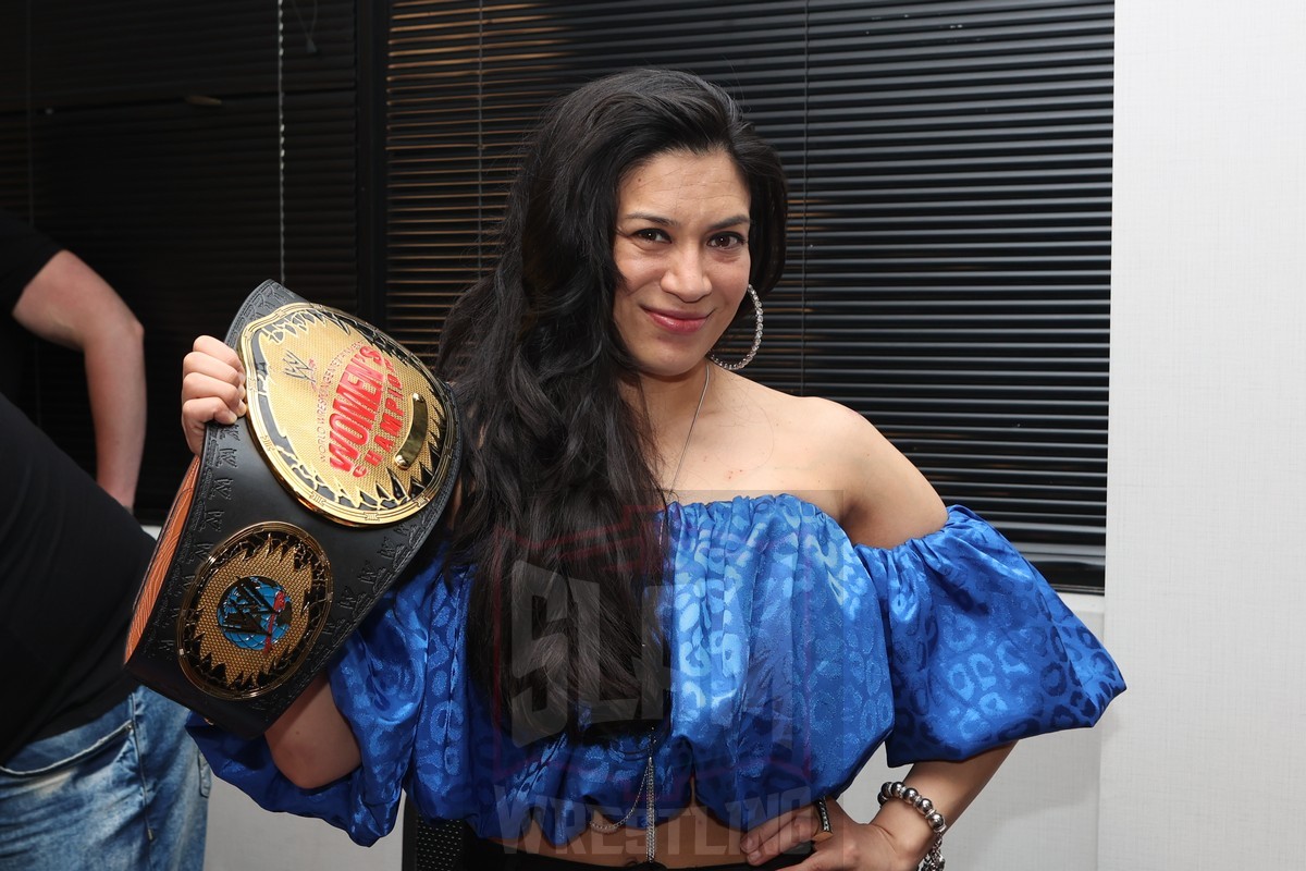 Melina at the Legends of the Ring fan fest on Saturday, June 11, 2022, at the Apa Hotel, Iselin, NJ. Photo by George Tahinos, https://georgetahinos.smugmug.com