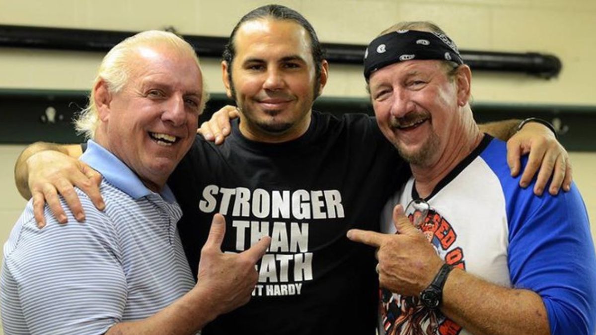 Ric Flair, Matt Hardy and Terry Funk. Twitter photo