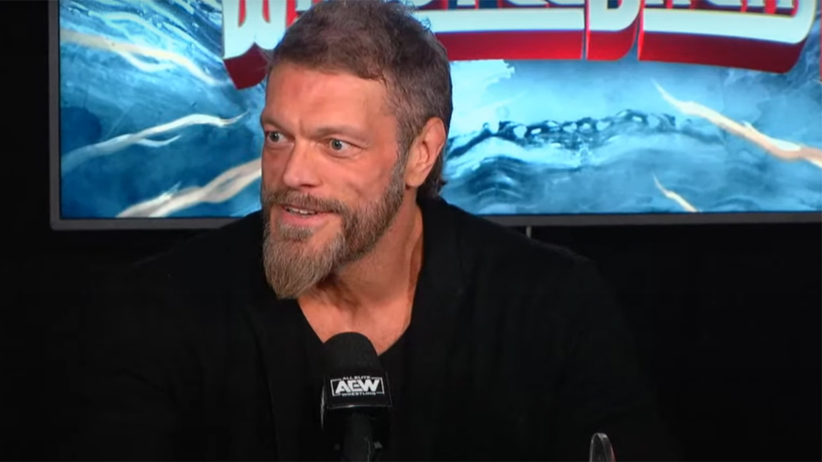 Adam Copeland at the WrestleDream press conference on Sunday, October 1, 2023, at Climate Pledge Arena in Seattle.