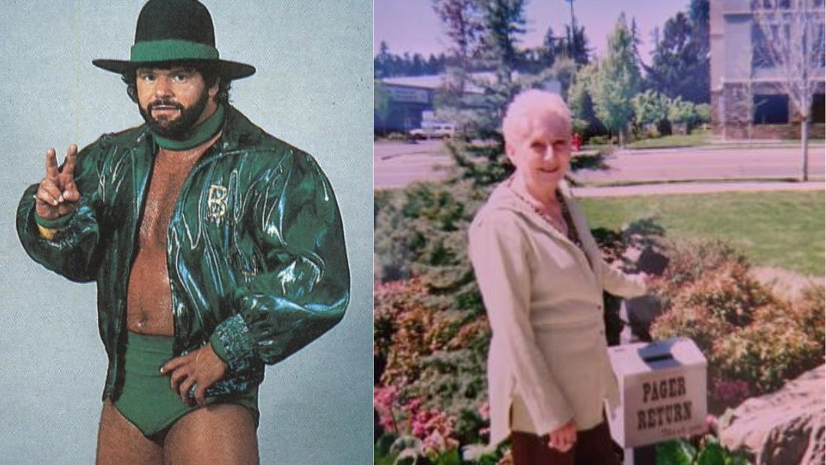 Billy Jack Haynes in his wrestling prime, left, Janette Becraft, right.