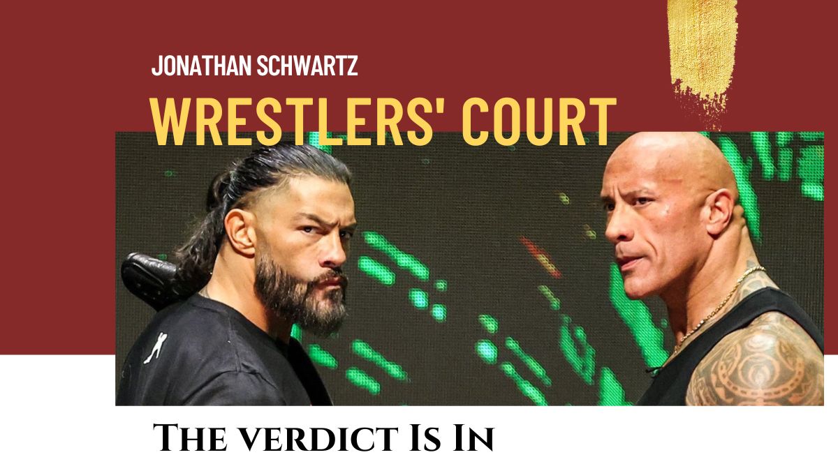 Roman Reigns and The Rock at the WWE press conference in Las Vegas on February 4, 2024. Twitter photo