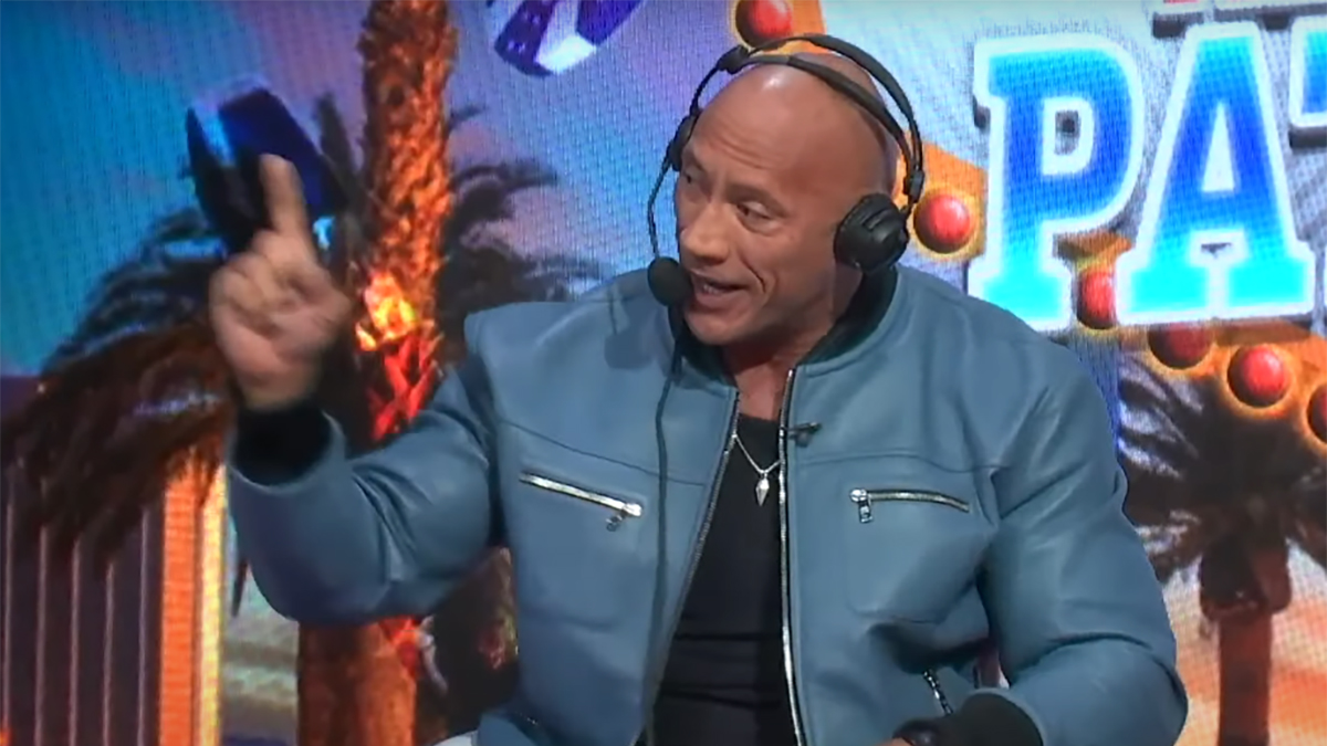 The Rock on Pat McAfee's show on Feb. 8, 2024.