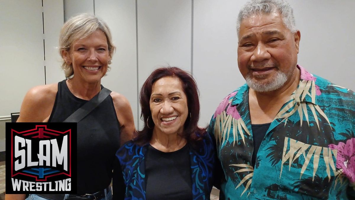 Paige Von Hess Sutherland, Ata Maivia and Haku at the Cauliflower Alley Club reunion at the Plaza Hotel & Casino in Las Vegas on Sunday, August 18, 2024. Facebook photo