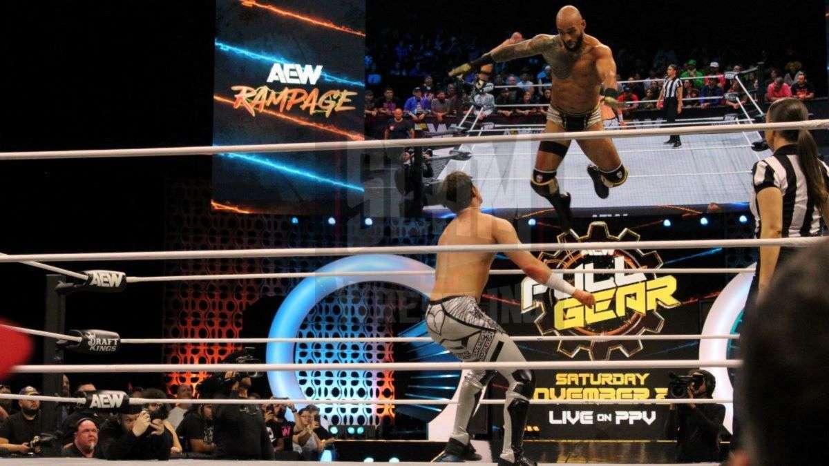 Ricochet vs Nick Wayne at AEW Rampage, taped at the Maverik Center in Salt Lake City, Utah, on Wednesday, October 23, 2024. Photo by Tommy 