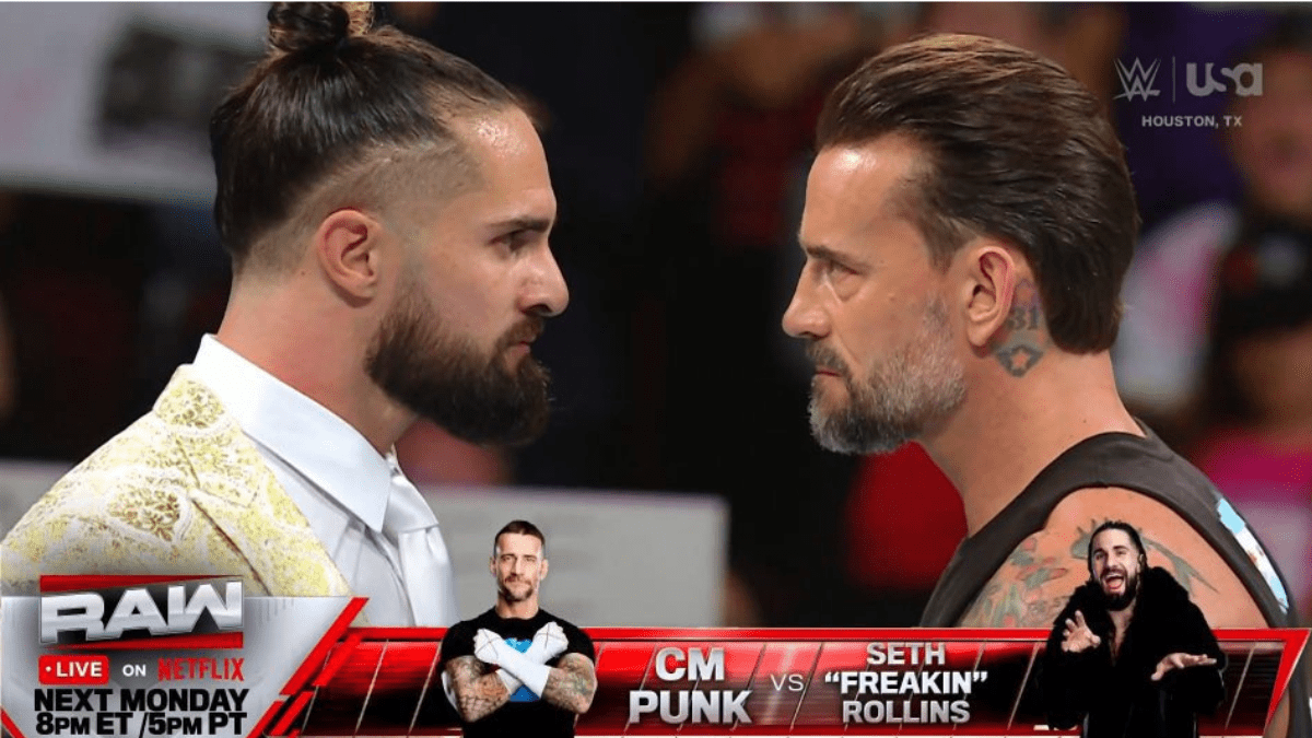 Punk and Rollins face off before their match next week