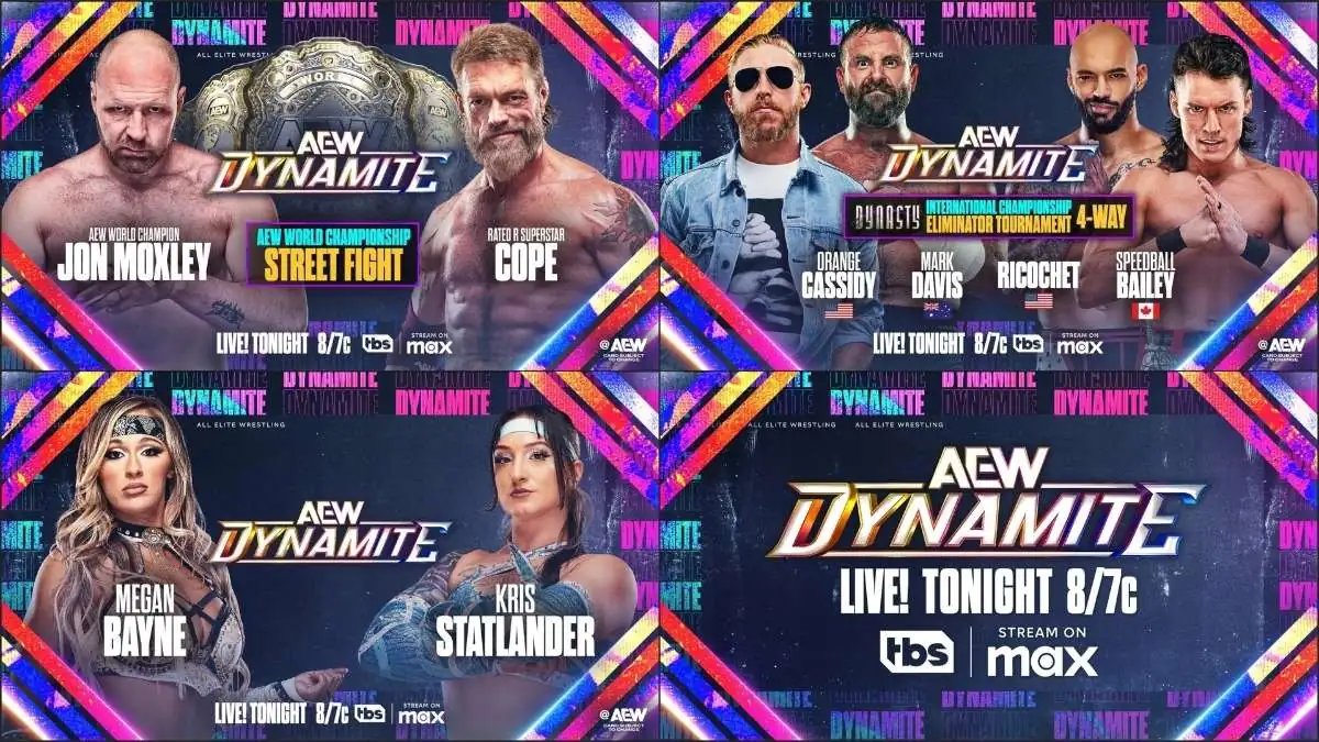 Poster for March 19,2025 AEW Dynamite from Omaha, NE.