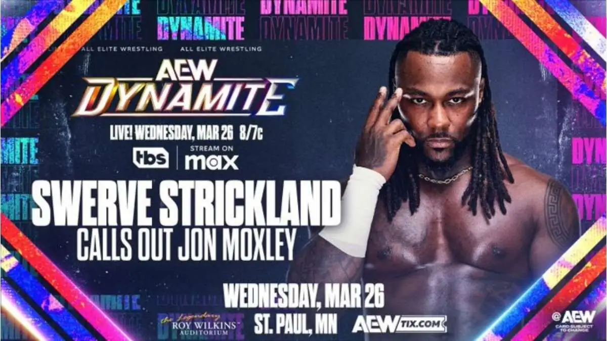 Promo poster for AEW Dynamite March 26, 2025 in St. Paul, MN.
