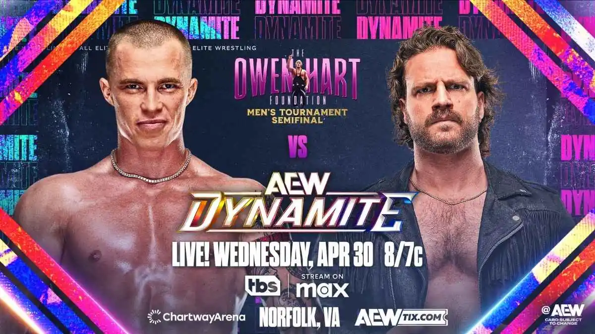 Poster for AEW Dynamite April 30, 2025 in Norfolk, VA.