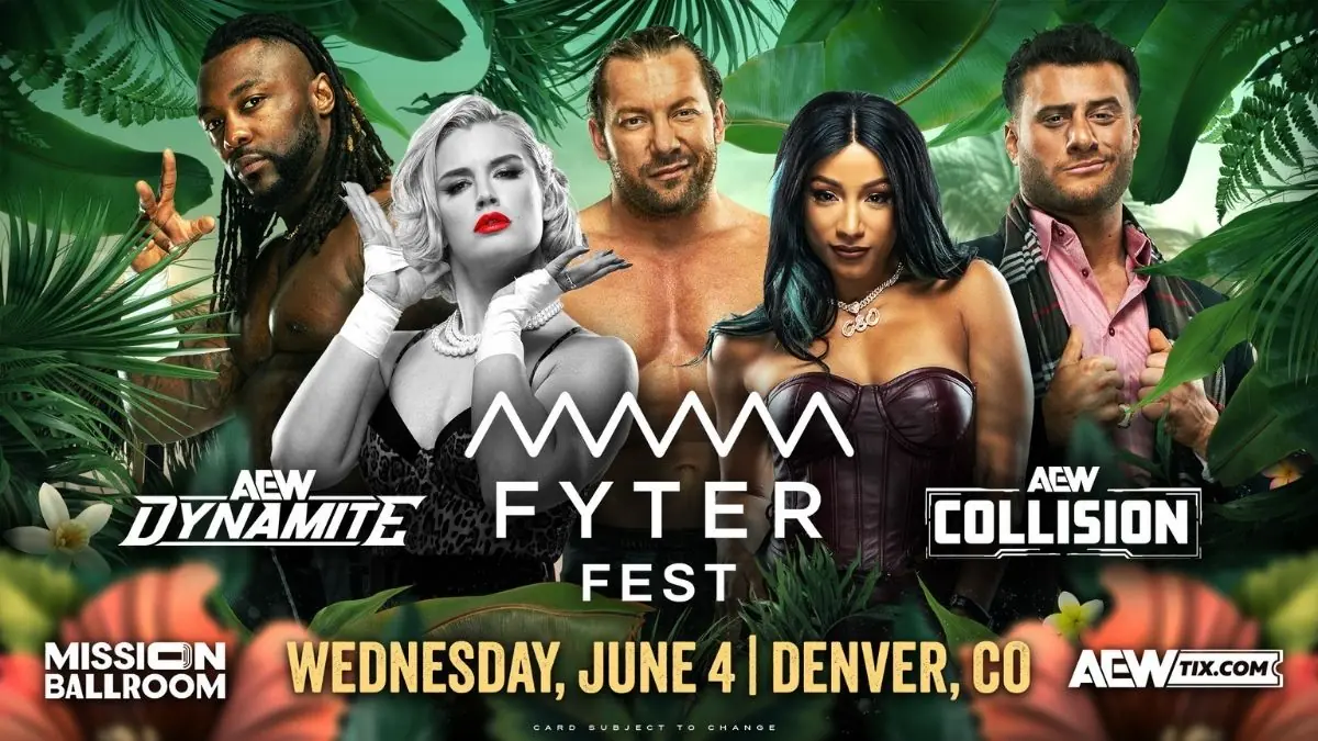 Promo poster for AEW Fyter Fest. June 4, 2025 from Denver, CO.