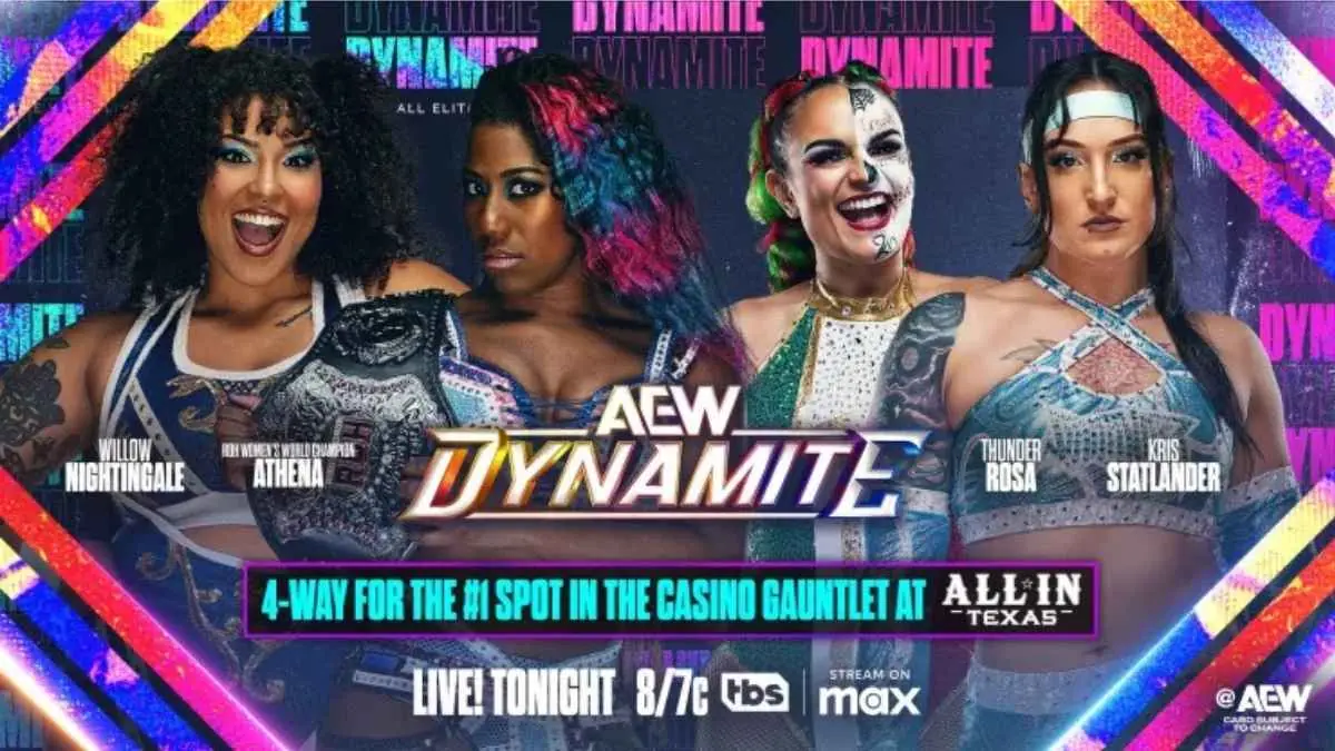 AEW Dynamite poster for Women's Four-Way match June 25, 2025 in Kent, WA.