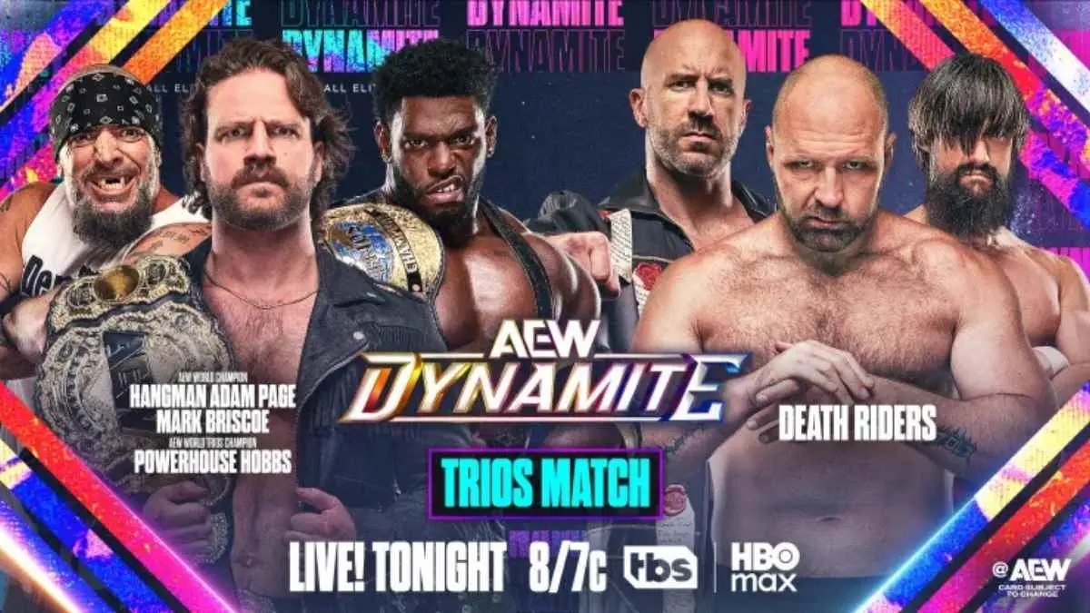 Promo Poster for AEW Dynamite Trios Match July 16, 2025