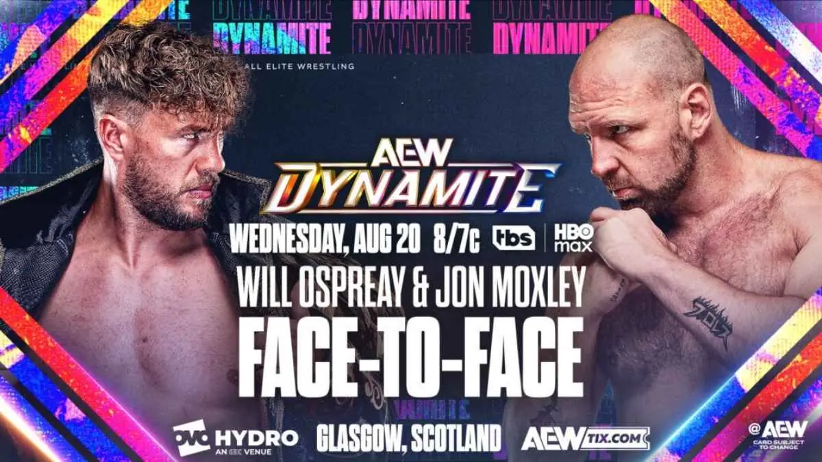 Promo poster for AEW Dynamite August 20, 2025 in Glasgow, Scotland