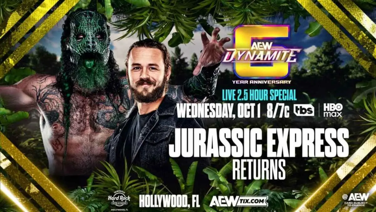 Promo poster for the 6-Year anniversary of AEW Dynamite from Hollywood, FL. Oct. 1, 2025.