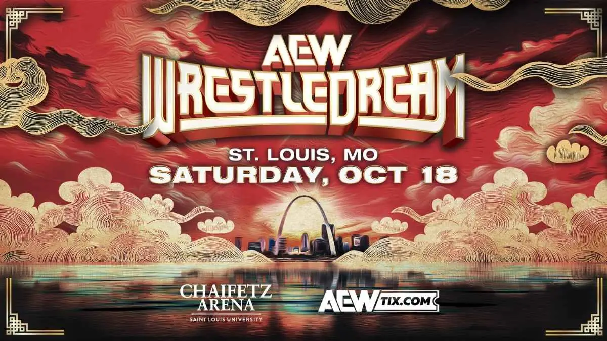 Promo poster for AEW WrestleDream 2025 October 18 in St. Louis, MO.