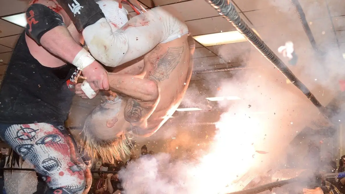 JJ Escobar and Lil Sicko at We Love Wrestling & Horror Slam, Livonia Elk's Lodge, February 21, 2025