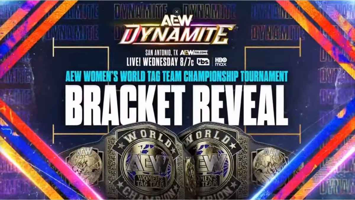 Promo poster for AEW Dynamite October 22, 2025 where the Women's Tag Team Tournament bracket will be revealed.