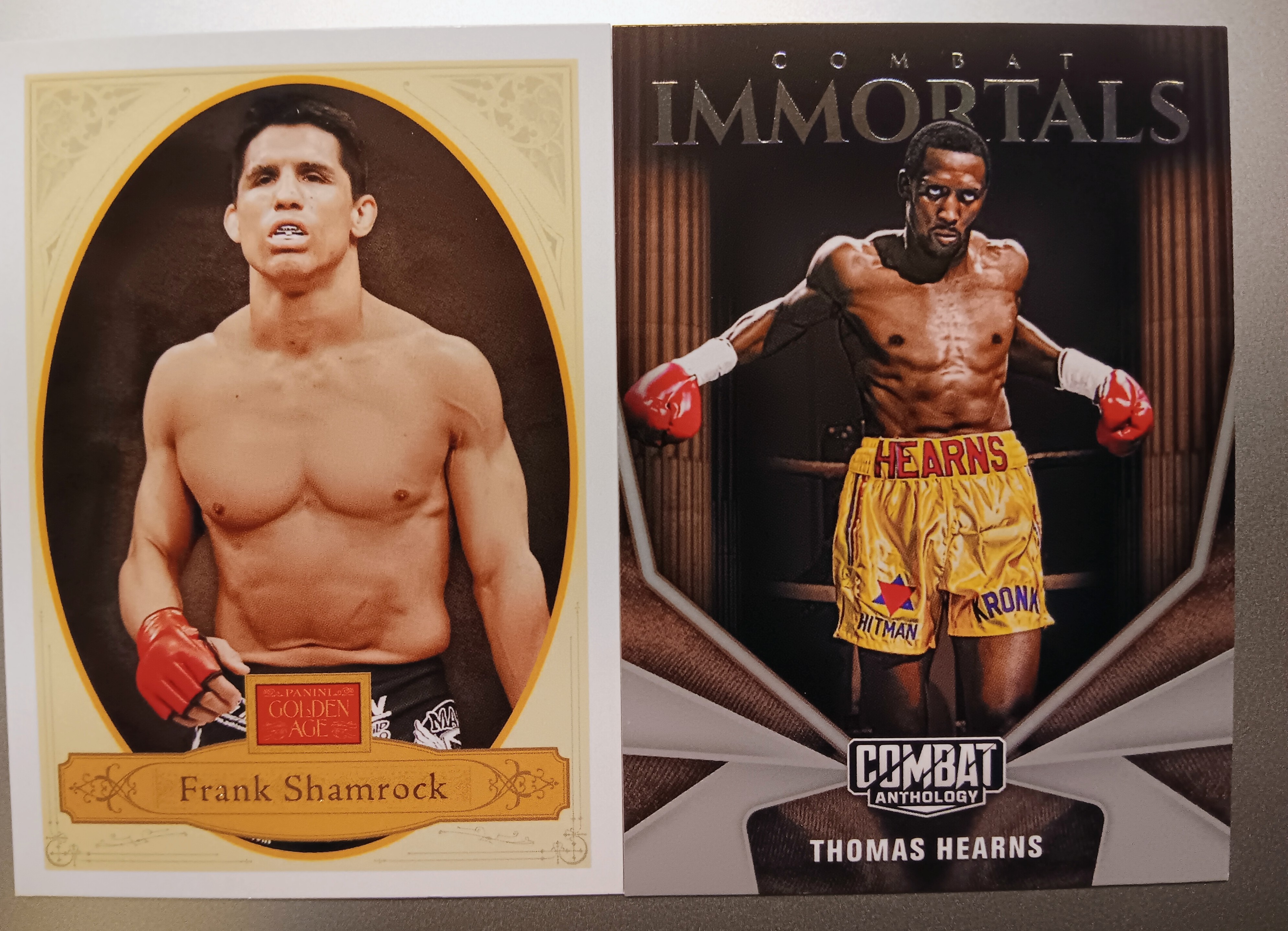 Frank Shamrock and Thomas Hearns Panini cards