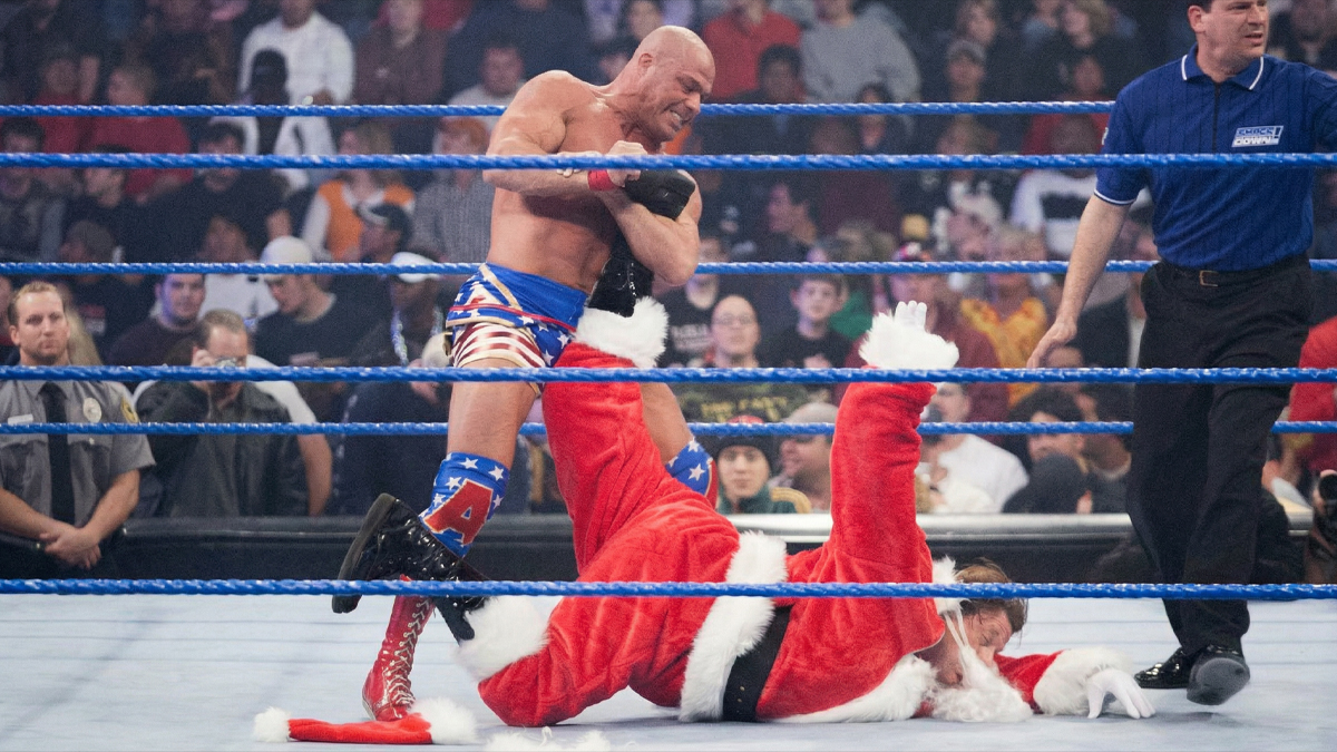 The Time Kurt Angle Put Santa Claus In The Ankle Lock
