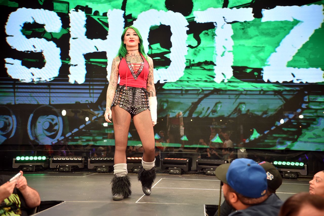 Shotzi has her name on the display screen as she smirks, making her way to the ring. Photo courtesy of MLW.